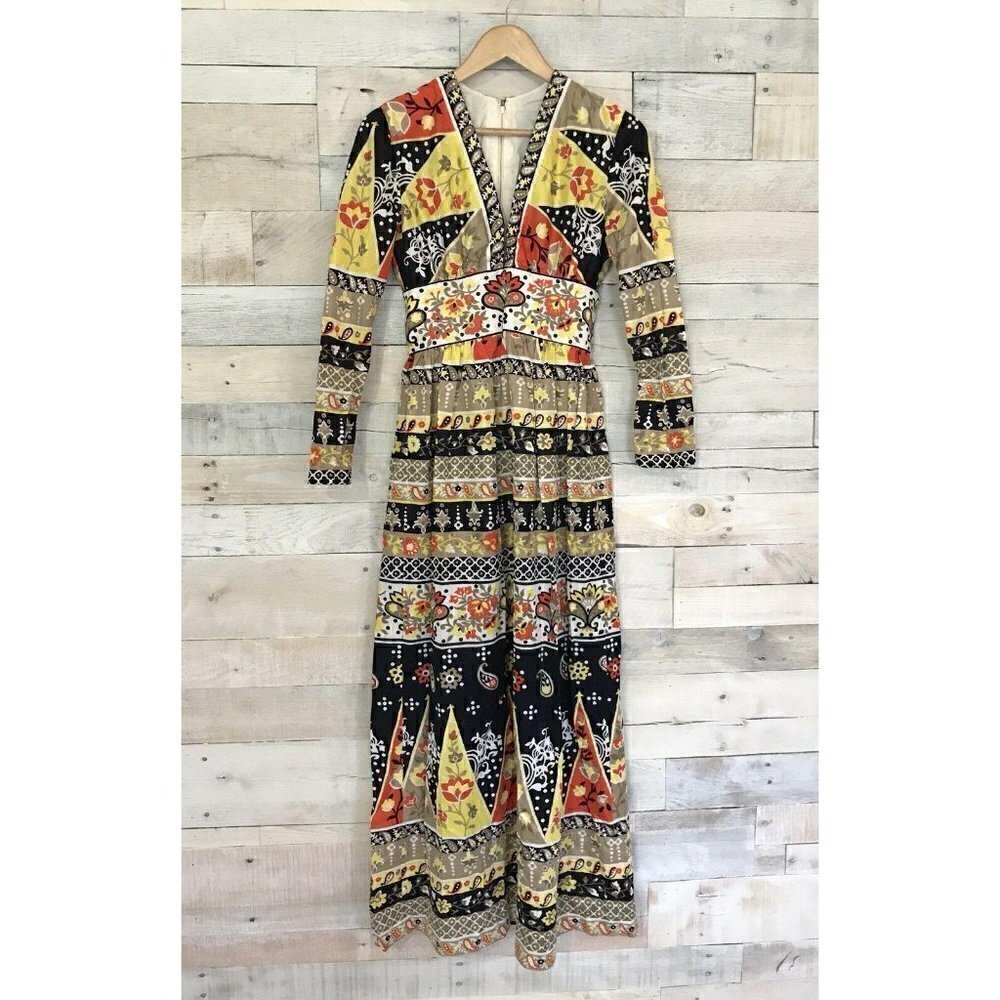 Romantica by Victor Costa Vintage Yellow Gown Dress 8